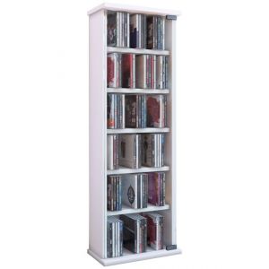 VETRO commode tour rangement bibliothèque CD-DVD 150 CD Blanc
