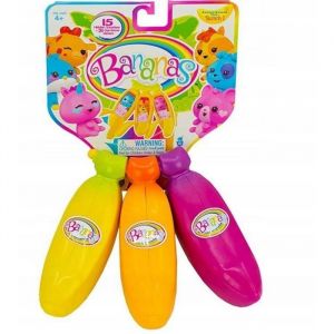 Figurines Bananes Surprises Parfumées - Giochi Preziosi - Lot de 3 - Jaune Orange Rose