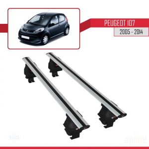 Barres de toit - ACE-4 - Compatible Peugeot 107 - Aluminium - Gris - Charge < 300 kg