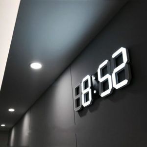 Salon moderne horloge murale mode créatif horloge personnalité stéréo 3D simple calendrier calendrier numérique LED horloge électron