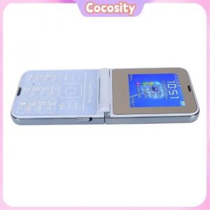 Cocosity Téléphone 2G FLIP 2G Téléphone 2.6in Senior Phone 2 Screen 2 1.3MP 4 SIM CARTS DE SIM BIG BIG BIGITS DIGITES gps Bleu