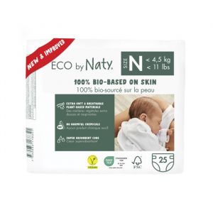 Eco by Naty  Taille 0 100 couches -4.5kg Soit UN MOIS dutilisation. Couche &eacute;cologique fabriqu&eacute;e &agrave; partir de