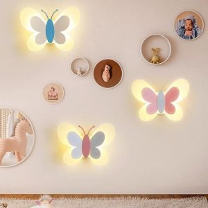 Applique murale Led en forme de papillon pour chambre denfant design nordique cr&eacute;atif et moderne luminaire d&eacute;coratif