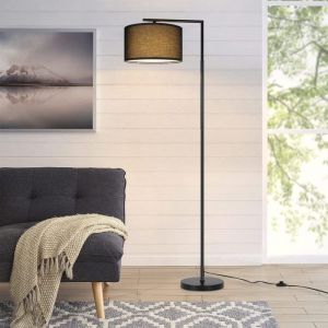 Nettlife Lampadaire Salon Arc Lampe Moderne - Lampadaire Chambre E27 Lampadaire Noir Design Lampe de Lecture 166 cm