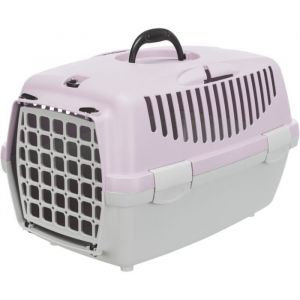 TRIXIE Box de transport Capri 2 - XS&ndash;S - 37 x 34 x 55 cm - Gris clair et mauve - Pour chien