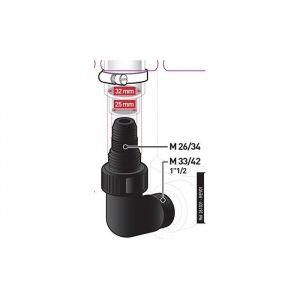 SPIDO - Coude de rechange vide-cave M 33/42 - M 26/34 - 25/30