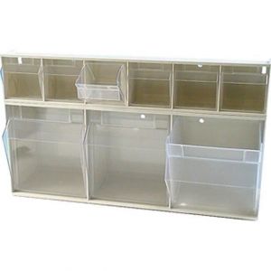 Casier syst&egrave;me Lockweiler Stala Plastic Blanc 915 - Bo&icirc;tes transparentes rabattables et bloquables