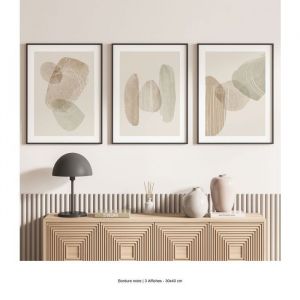 Lot de 3 Affiches / Posters Triptyque - Lumal&eacute;a - 3617689993881 - Abstrait - Bordure noire - 3 Affiches - 30x40 cm