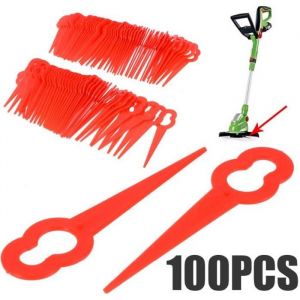 Lot de 100 Lames en Plastique de Rechange pour Coupe Bordure Florabest LIDL Gros Trou 12mm Petit Trou 7mm