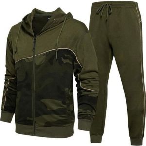 Survêtement Homme Ensemble Sweat Capuche et Pantalon de Jogging Sport Pour Printemps et Automne - Vert Militaire