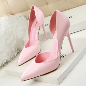 Escarpins Femme Rose - Talon Haut Aiguille - Chaussures Mariage Soirée