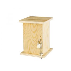 Tirelire en bois avec cadenas 10 x 10 x 135 cm