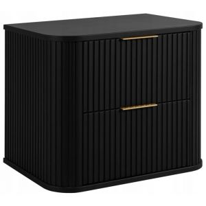 RODAN Meuble pour Vasque à Poser 60 cm - ELEGANCE façade rainurée - noir - 604 x 517 x 415 cm