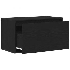 Black Friday Banc salon - JILL - Banquette/Coffre - avec tiroir Noir 80x40x45 cm - Bois ding&eacute;nierie BB489