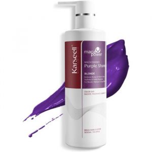 Shampooing Violet Neutral Les Reflets Jaunes Répare Les Cheveux Abîmés Pour Cheveux Blonds Platine Blancs Ou Gris 500Ml