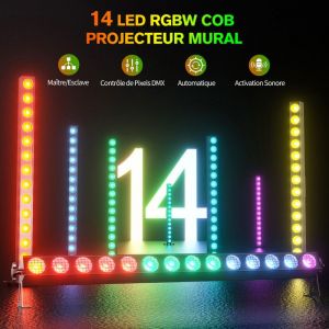 Barre &agrave; LED - UKING -  150 W en aluminium 14 LED RGBW COB avec contr&ocirc;le DMX512 -Lumi&egrave;res soir&eacute;e - PACK DE 1