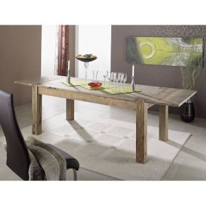 Table extensible 140-220x90cm - Bois massif de palissandre huilé - NATURE GREY #303