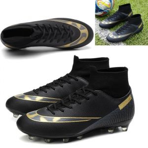 Chaussures de Football - ZGEER - High Top Spike Crampons - Noir - Synth&eacute;tique - Respirant