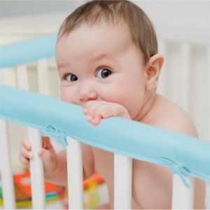 3PCS Protection de Rail de BerceauProt&egrave;ge-Bords de Lit B&eacute;b&eacute; Protection de Dentition pour B&eacute;b&eacute; Rails de Lit Souples Protection(Blue