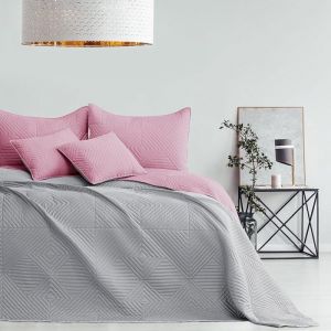 Couvre-lit en Polyester Softa - Rose et Gris - 170 x 210 cm 170x210 cm#Softa Rose Gris JETEE DE LIT