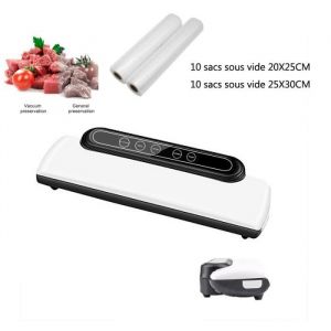 Machine sous vide scellant &agrave; vide 110W - Blanc - Emballeuse sous vide - Scellage sous vide - Sceller - Arr&ecirc;ter