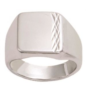 Chevalière Homme Argent Charles argenté (rhodié) - 13x12 mm [R3214]