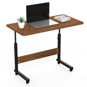 Table Roulant de Lit Canapé pour Ordinateur Portable Hauteur RéglableTable dappoint avec 4 roulettes 80 * 40 * 69-90cmBrun