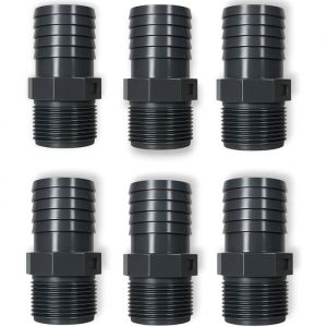 Raccord m&acirc;le cannel&eacute; PVC &Oslash;32 mm pour tuyau flexible &ndash; PN10 60 &deg;C r&eacute;sistant aux produits chimiques &ndash; Lot de 6