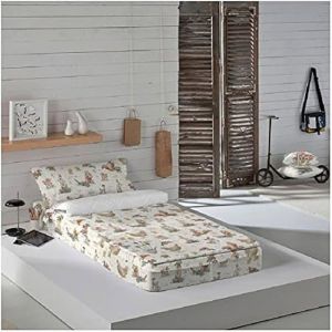 Housse de Couette NATURALS - Icehome Spring Field - 90 x 190/200 cm - Blanc - Synthétique - Chambre