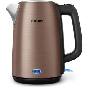 Bouilloire &eacute;lectrique - PHILIPS - HD 9355/92 - 17 l - 2060 W - Acier inoxydable cuivr&eacute;