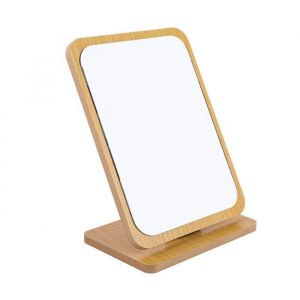 Miroir de maquillage de table pliable en bois - Petit miroir vertical carré - Miroir de maquillage portable