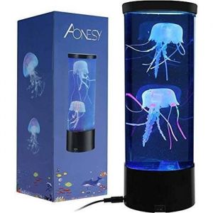Stillcool&reg; 7 couleurs LED lampe m&eacute;duse de table bureau Veilleuse de chevet color&eacute;Lumi&egrave;re daquarium cylindrique de simulation