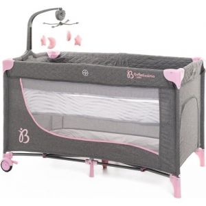 BEBELISSIMO - Lit parapluie bébé - berceau bébé - dès la naissance - Nuit - lit pliant - 2 niveaux - rose