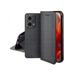 Housse etui portefeuille avec coque interieure en silicone pour Motorola Moto G85 5G + film ecran - NOIR MAGNET