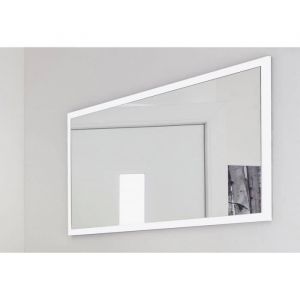 Dmora - Miroir Romeo Miroir de salle de bain 100% Made in Italy cm 120x2h60 blanc brillant