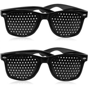 Lot de 2 lunettes à sténopé pour améliorer la vue Lunettes unisexes noires pour améliorer la vue_ (Achat au prix coûtant)