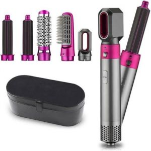 S&egrave;che-cheveux et volumateur 5 en 1 en une &eacute;tape S&egrave;che-cheveux rotatif Lisseur &agrave; cheveux Peigne Brosse &agrave; friser S&egrave;che-cheveux