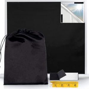 Blackout Rideau occultant magnétique sans perçage 420D Oxford 100 % noir pour chambre à coucher salon cuisine 300 x 145 cm
