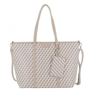 Flora And Co - Grande Sac A Main Cours Motif Bicolore - Beige
