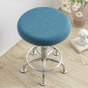 Housse de chaise - Non spécifié - Housse de tabouret rond - Tissu extensible - 2 pièces - Bleu ciel