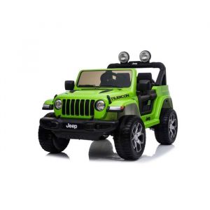4x4 Voiture &eacute;lectrique enfants 12V JEEP Wrangler Vert Radio avec entr&eacute;e Bluetooth USB Batterie au lithium T&eacute;l&eacute;commande 24 GHz