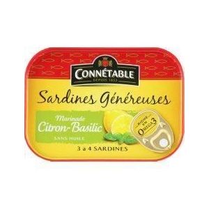 Sardines citron basilic 140g Conn&eacute;table