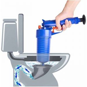 Déboucheur de toilettes débouchage de toilettes bouchées pompe de vidange manuelle haute pression avec 4 adaptateurs outil de ne