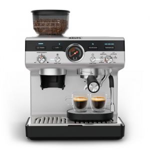 KRUPS Precision Manual Espresso Machine with Grinder Intuitive Interface XP801T10