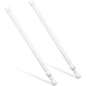 Tringle &agrave; rideaux extensible - FEBEST - Sans per&ccedil;age - 30-50 cm - Acier au carbone - Blanc - Ressort renforc&eacute;