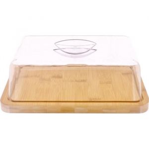 Présentoir à fromage - Marron - Plateau en bambou avec cloche - Dimensions 24x185cm - Neuf sous coffret