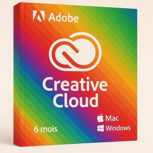 Suite de logiciels - ADOBE - Creative Cloud - Licence 6 mois - 1 To de stockage - 2 appareils - PC/Mac
