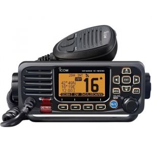 ICOM IC-M330GE VHF Marine Fixe Classe D ASN - Récepteur GPS/GLONASS intégré IPX7 - Noir