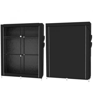 Penderie souple HOMEWELL - Grande capacité - Matériau imperméable - Noir - 108*45*170cm