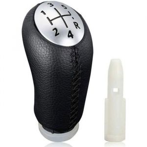 Pommeau de levier de vitesse manuel pour Renault Clio III 2005-09 Megane 2 Laguna 2003-09 cuir noir avec adaptateur